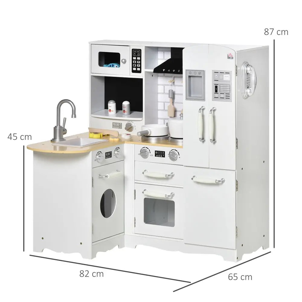 Large Kitchen Playset w/ Full Accessories - White HOMCOM