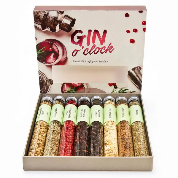 Gin O Clock Gin Gift Set | Make Your Own Flavoured Gin | Infuse Your Craft Gin | 8 Botanical Ingredients eat.art