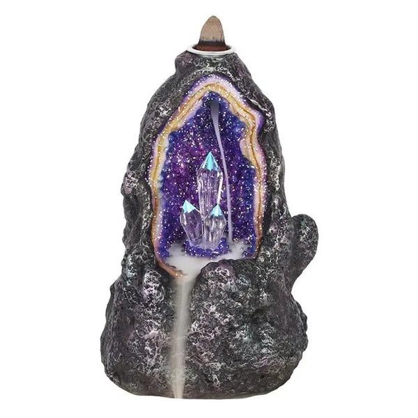 Glowing Crystal Cave Backflow Incense Burner Spirit Journeys Gifts