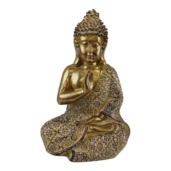 Gold Sitting Buddha Ornament, Meditating, 19cm gekofaire