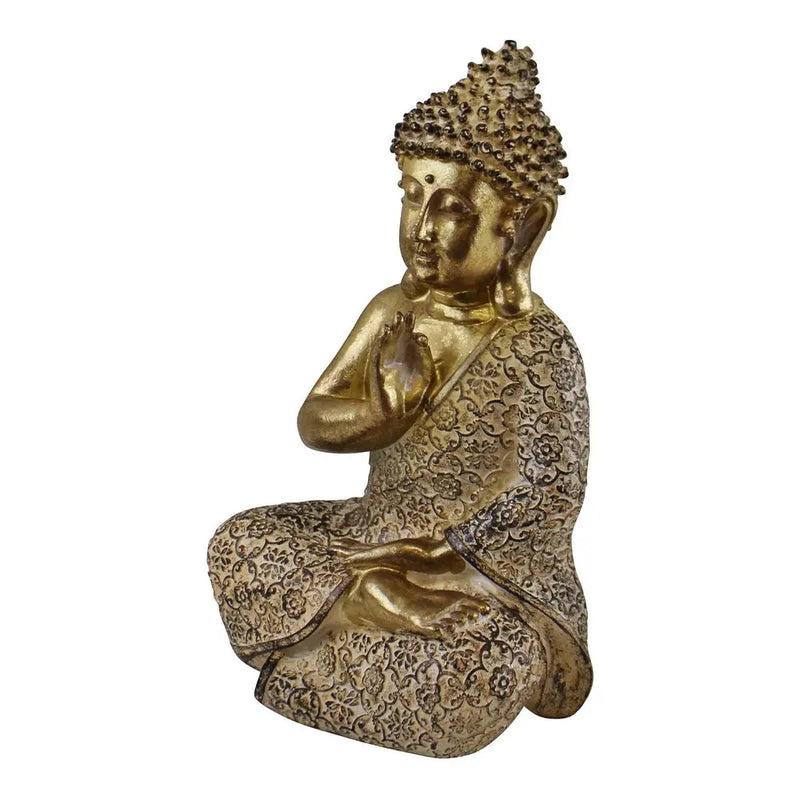 Gold Sitting Buddha Ornament, Meditating, 19cm gekofaire