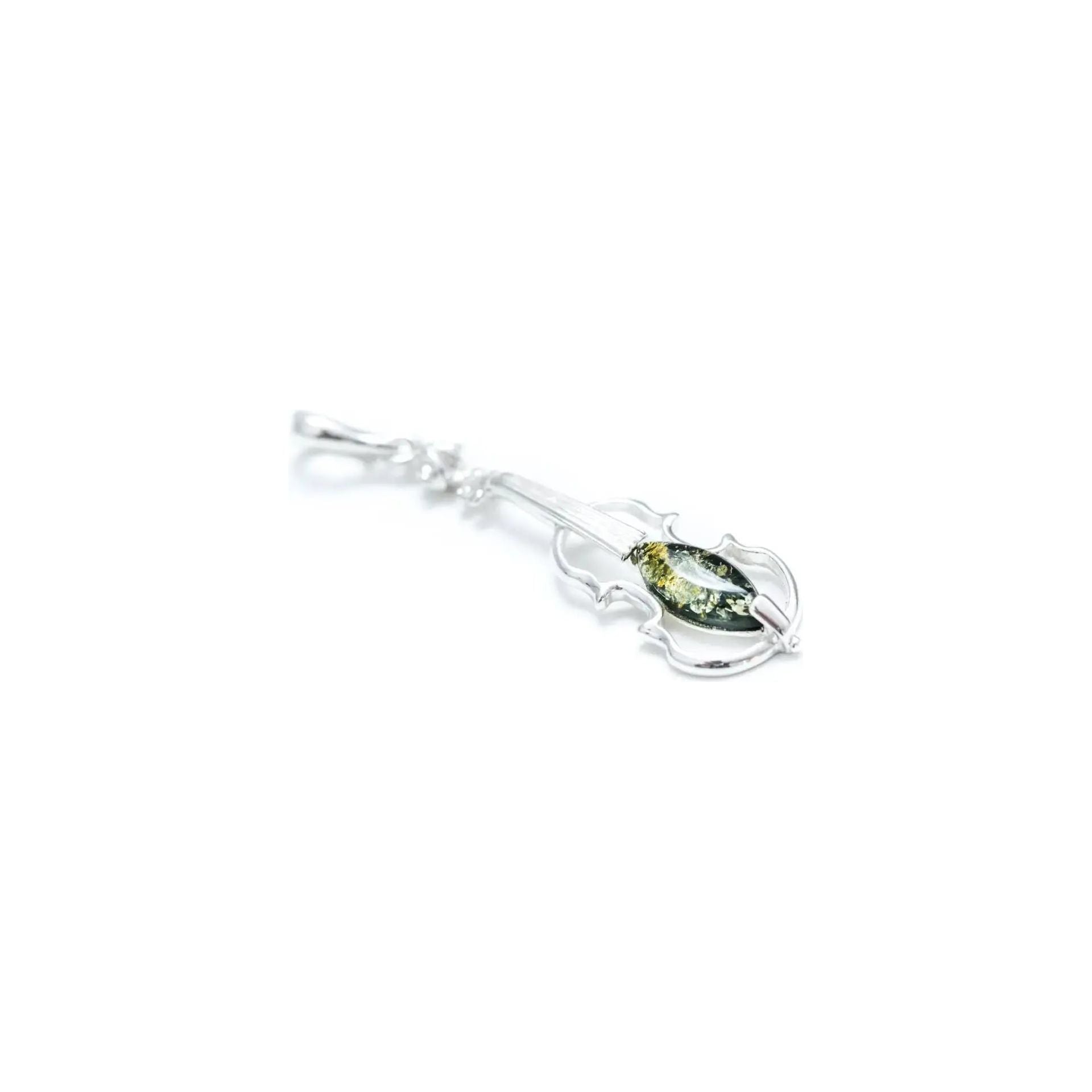 Green Amber Violin Pendant Spirit Journeys Gifts