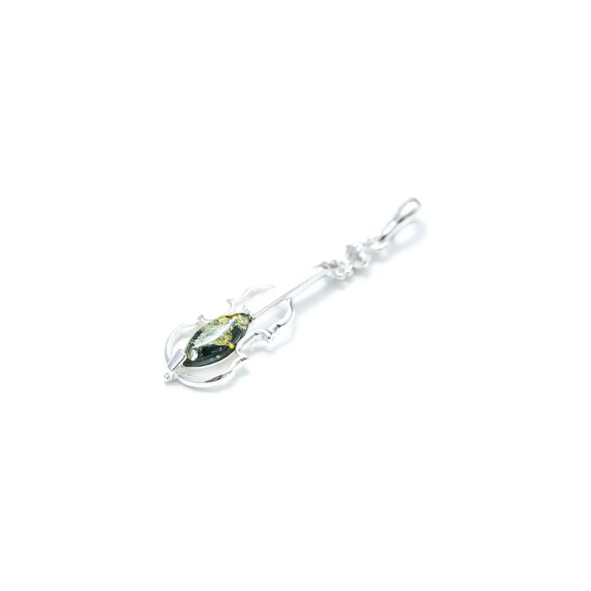 Green Amber Violin Pendant Spirit Journeys Gifts