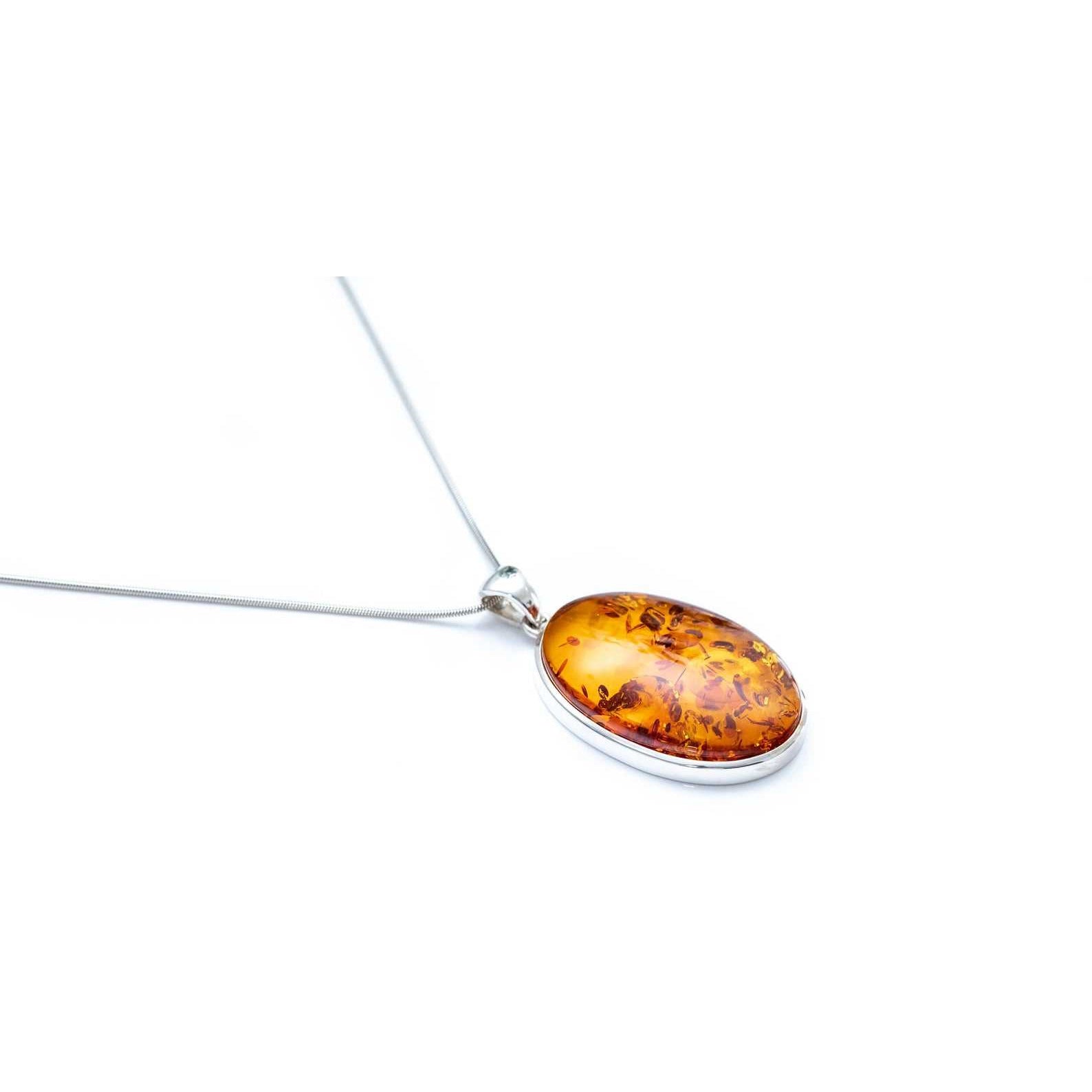 Handmade Big Oval Amber Pendant Spirit Journeys