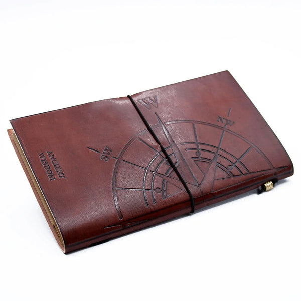 Handmade Leather Journal - Travel the World - Brown (80 pages) Spirit Journeys Gifts