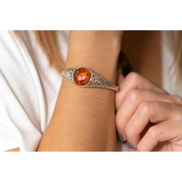 Handmade Modern Amber Arm Cuff Spirit Journeys Gifts