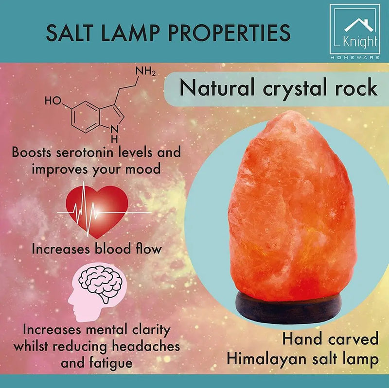 Himalayan Natural & Handicraft Salt Lamp Healing Rock-Bulb Wooden Base  (3-5 Kg) Knight