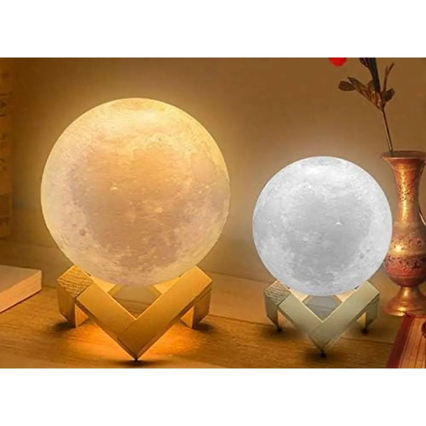 KNIGHT LED Moon Light Lamps | Touch Control Light | Adjustable Brightness | White to Yellow Colour Changing LAMP (15 x 15 x 17.5 cm) Knight