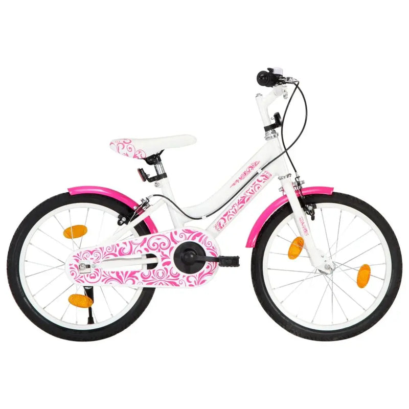 Kids Bike 18 inch Pink and White vidaXL
