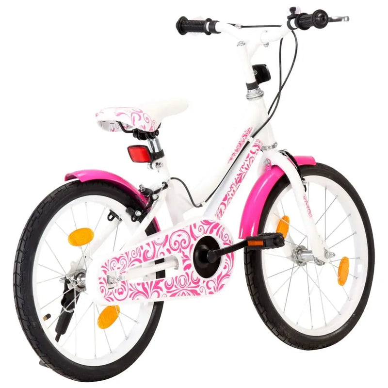 Kids Bike 18 inch Pink and White vidaXL