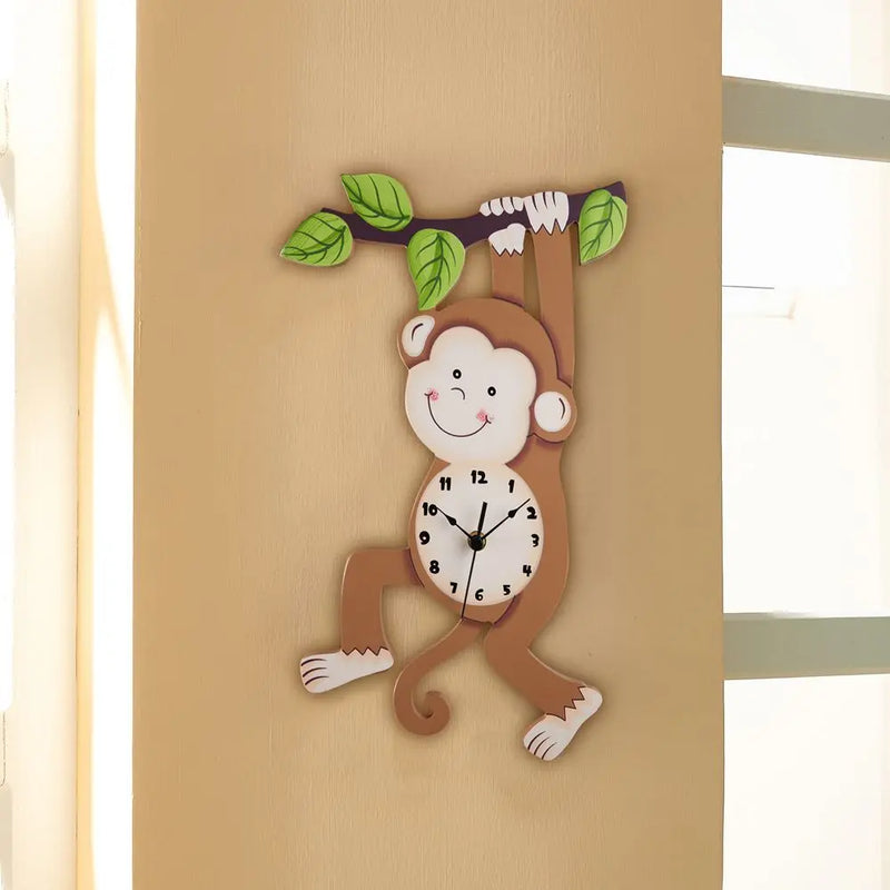 Kids Monkey Wall Clock Animal Themed Sunny Safari by Fantasy Fields TD-0081AR Fantasy Fields