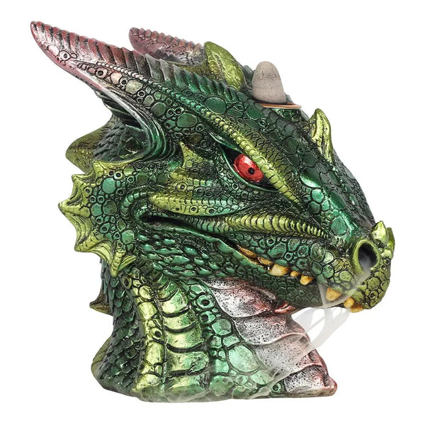 Large Green Dragon Head Backflow Incense Burner Spirit Journeys Gifts
