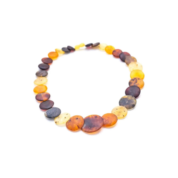 Large Round Amber Bead Necklace, Multicolour Stone Necklace Spirit Journeys Gifts