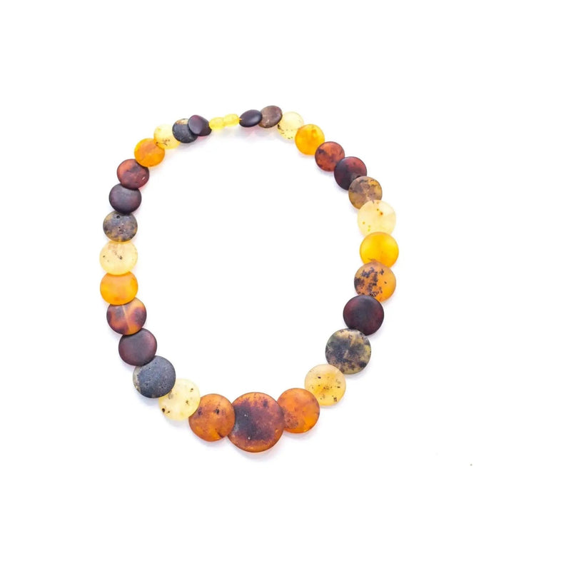 Large Round Amber Bead Necklace, Multicolour Stone Necklace Spirit Journeys Gifts