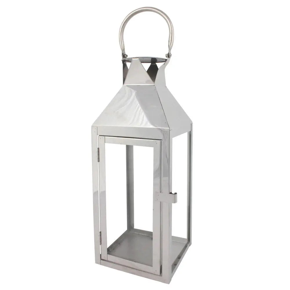 Large Silver Candle Lantern Gloriously Good