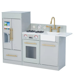 Large Wooden Kitchen Toy Play Kitchen With Ice Maker TD-12302A Teamson Kids