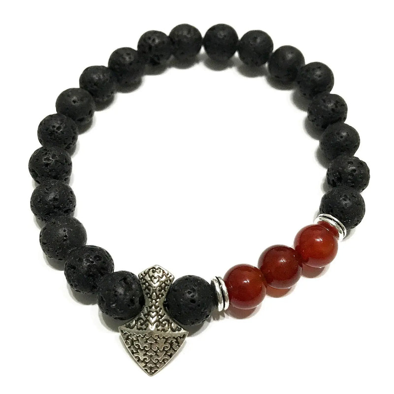 Lava Stone Bracelet - Axe-head Carnelian Spirit Journeys Gifts