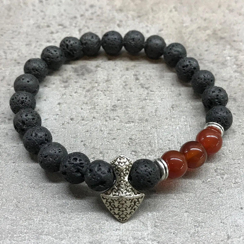 Lava Stone Bracelet - Axe-head Carnelian Spirit Journeys Gifts