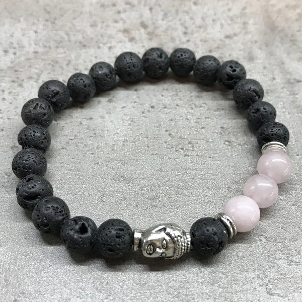 Lava Stone Bracelet - Buddha Rose Quartz Spirit Journeys Gifts