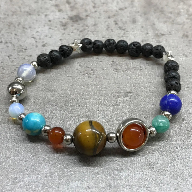 Lava Stone Bracelet - Silver Solar System Spirit Journeys Gifts