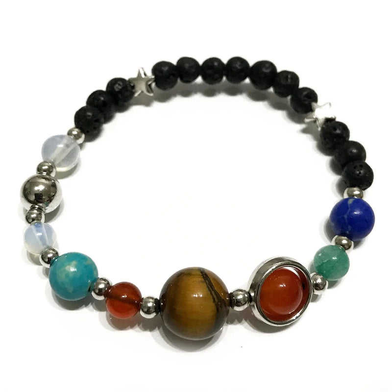 Lava Stone Bracelet - Silver Solar System Spirit Journeys Gifts