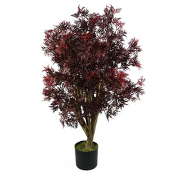 Leaf Design 120cm Red Aralia Tree Artificial UV Resistant Outdoor Spirit Journeys Gifts