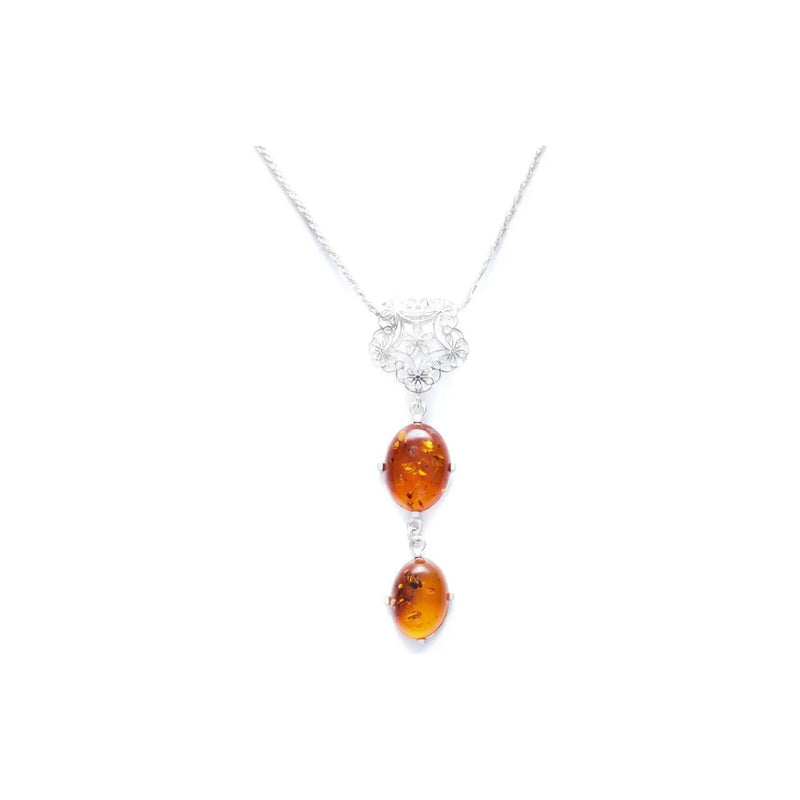 Long Amber Drop Y Necklace Spirit Journeys Gifts