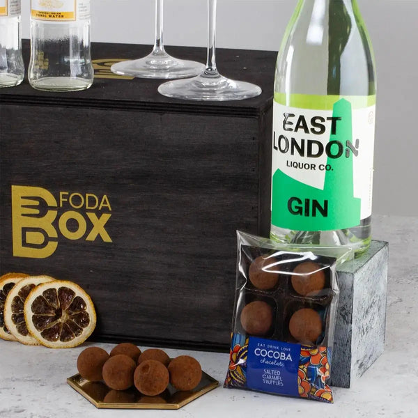 Luxury Gin & Tonic Hamper in Pine Box Spirit Journeys Gifts
