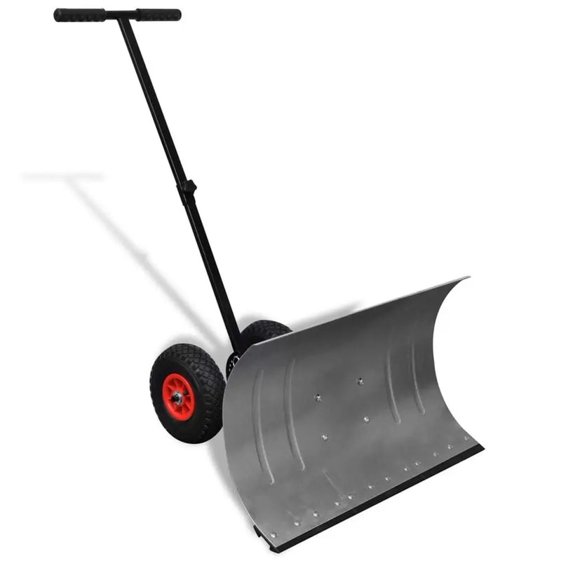 Manual Snow Shovel with Wheels vidaXL