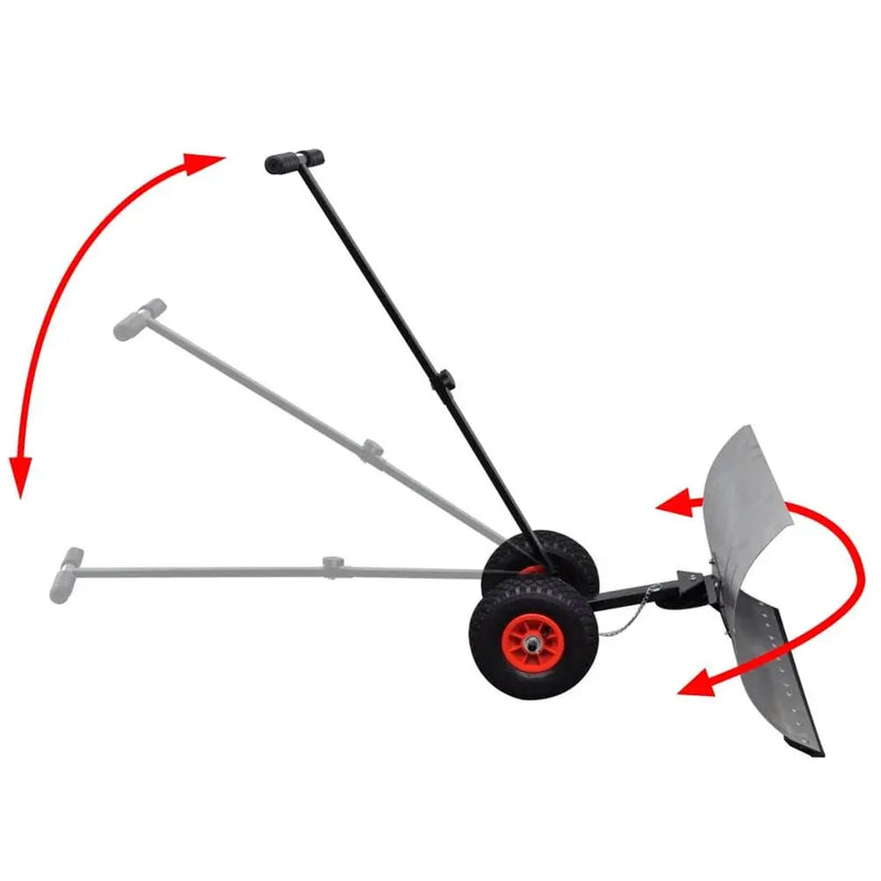 Manual Snow Shovel with Wheels vidaXL