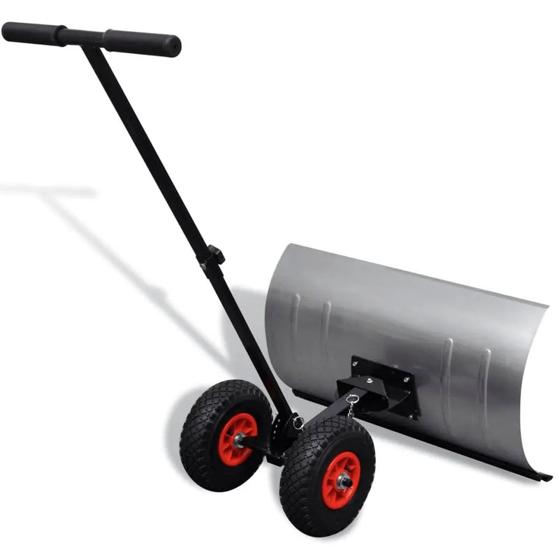 Manual Snow Shovel with Wheels vidaXL