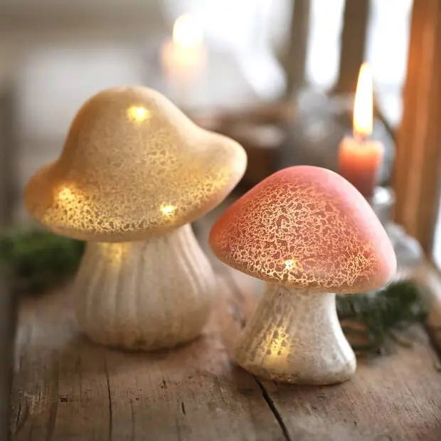 Medium Neutral Glass Mushroom Light Lisa Angel