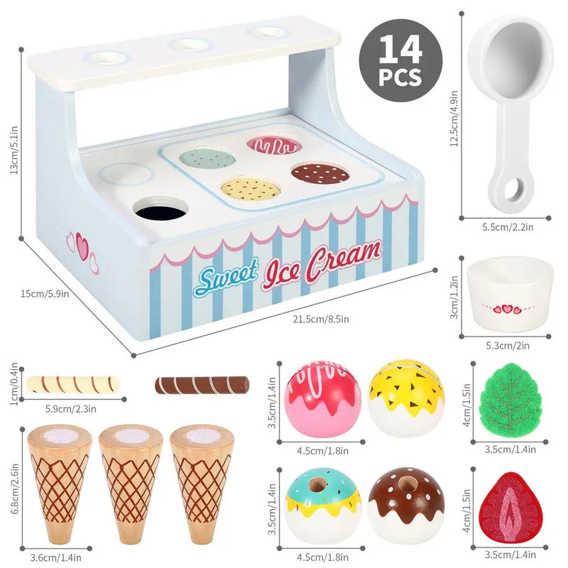 Mini Ice Cream Shop Pretend Play Toy Set Interactive Role Play Game 3+ SOKA Play Imagine Learn