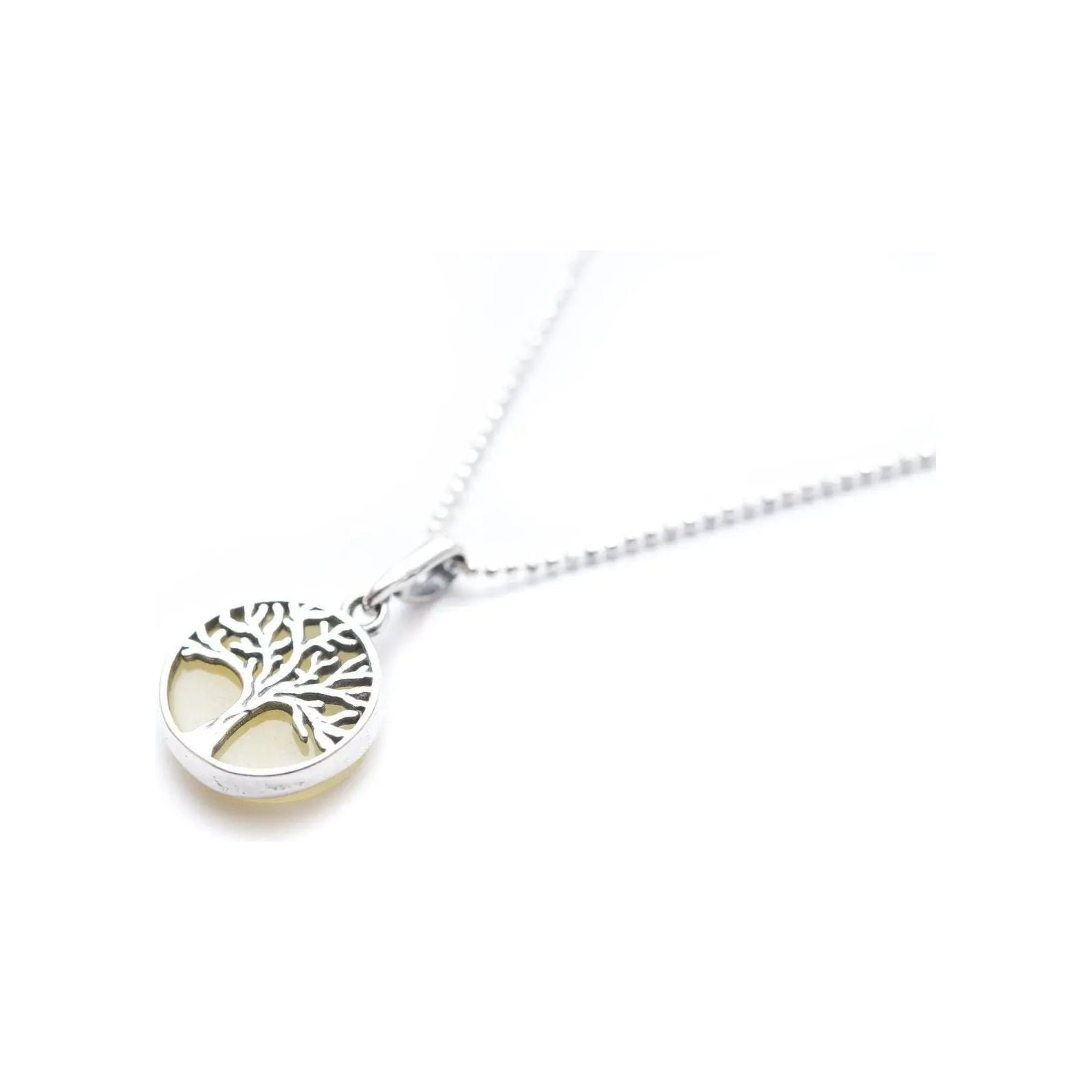 Mini White Amber Tree of Life Pendant Spirit Journeys Gifts