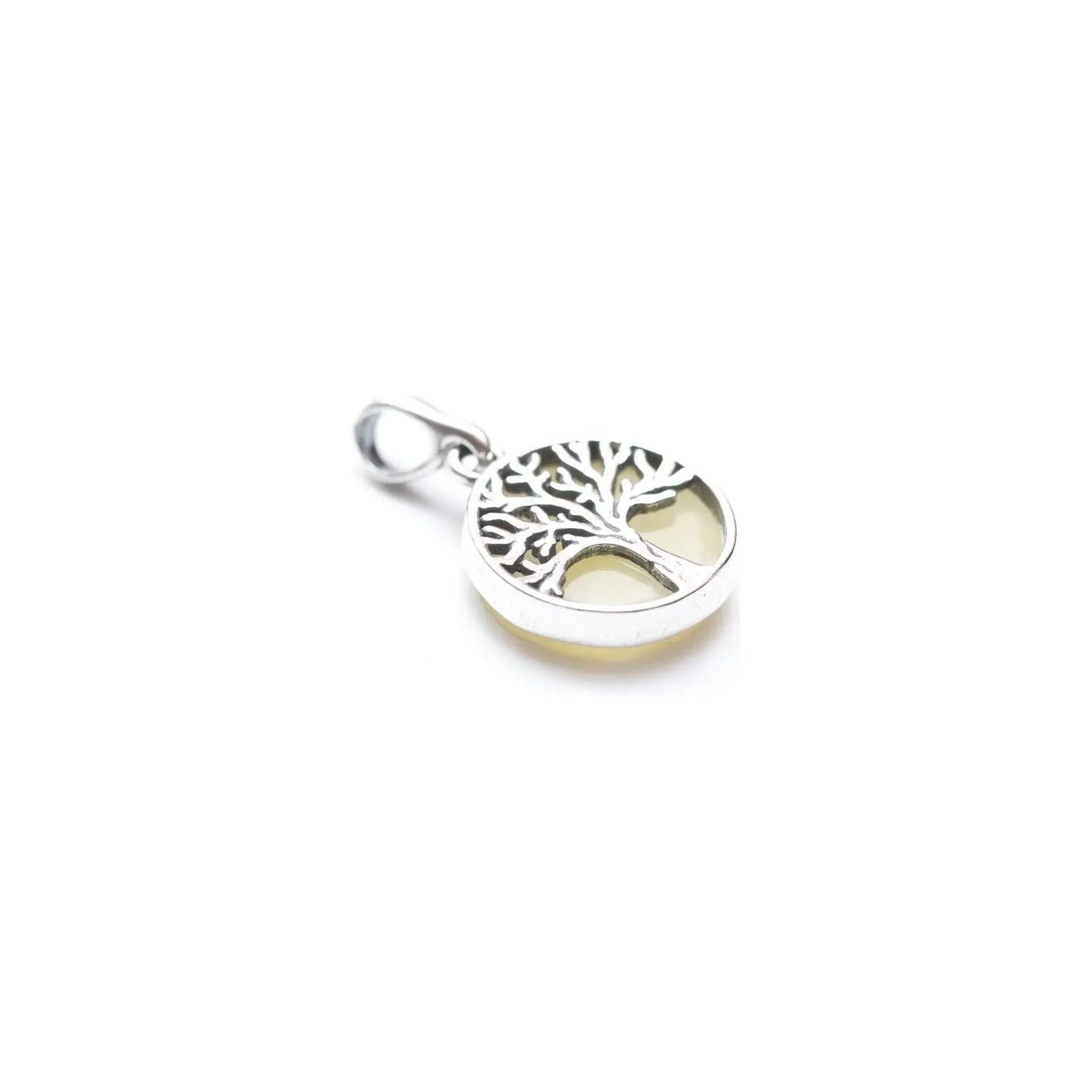 Mini White Amber Tree of Life Pendant Spirit Journeys Gifts