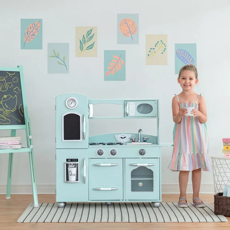 Mint Wooden Toy Kitchen with Fridge Freezer and Oven by TD-11414M Teamson Kids