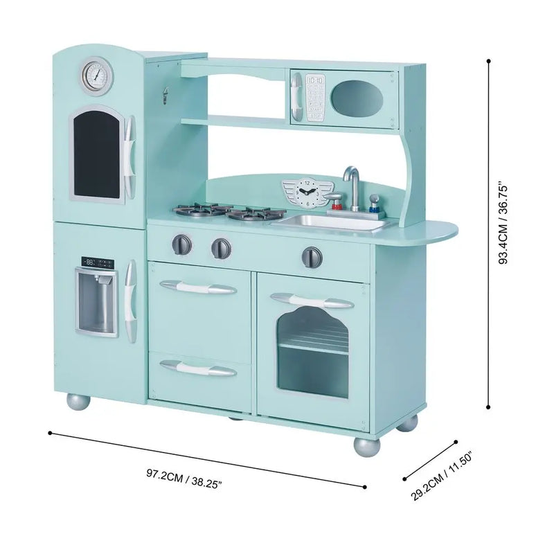 Mint Wooden Toy Kitchen with Fridge Freezer and Oven by TD-11414M Teamson Kids