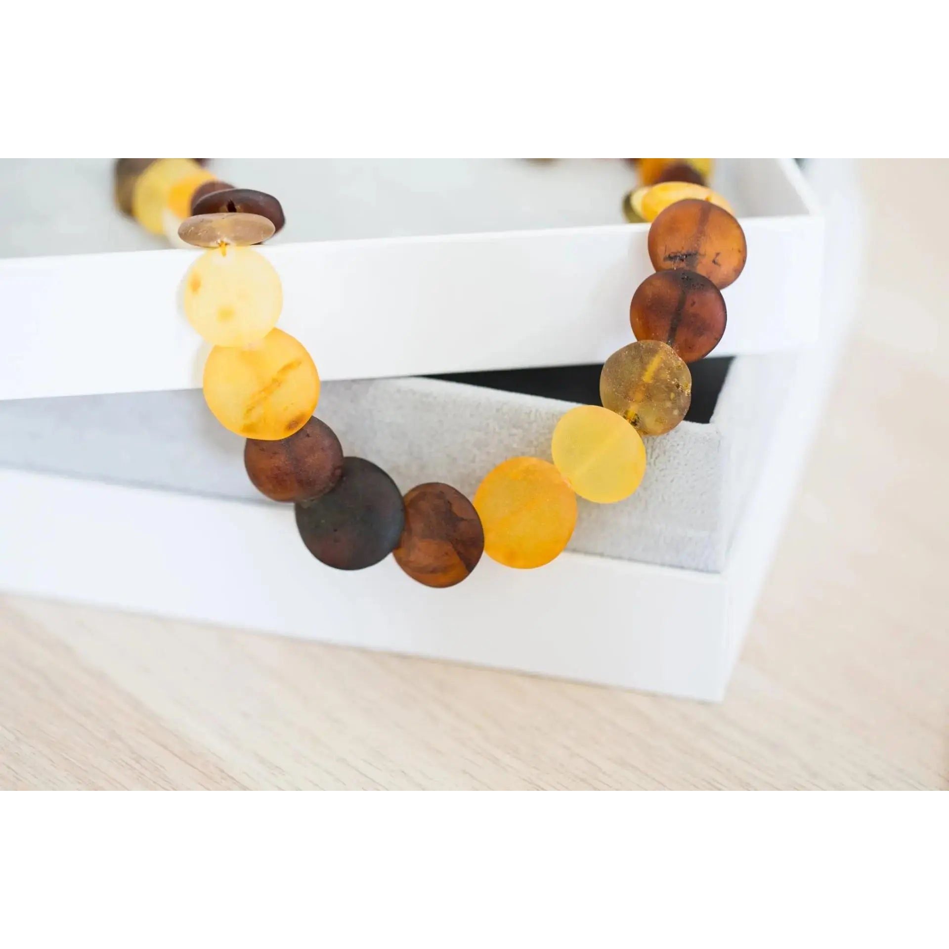 Multicolour Amber Disc Necklace Spirit Journeys Gifts