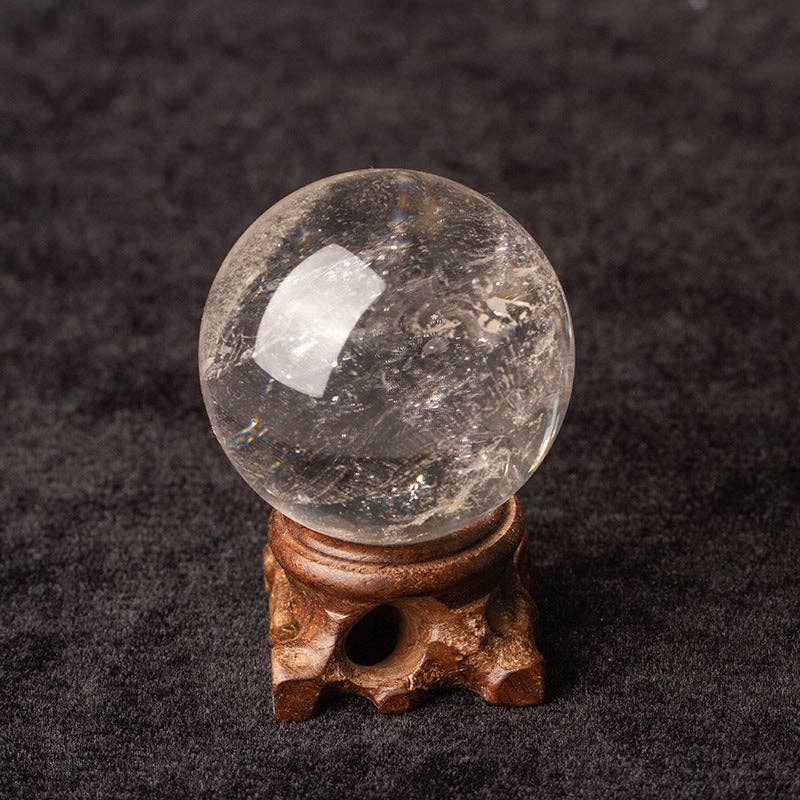 Clear Quartz Crystal Sphere Ball, Fengshui Gift for Her/Mum: 4.5-5cm Moon Rituals