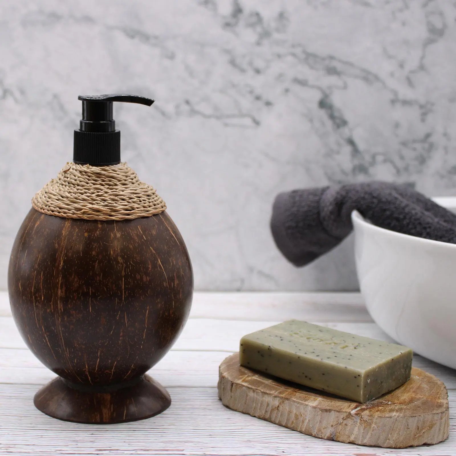 Natural Coconut Soap Dispenser - 300ml Spirit Journeys Gifts