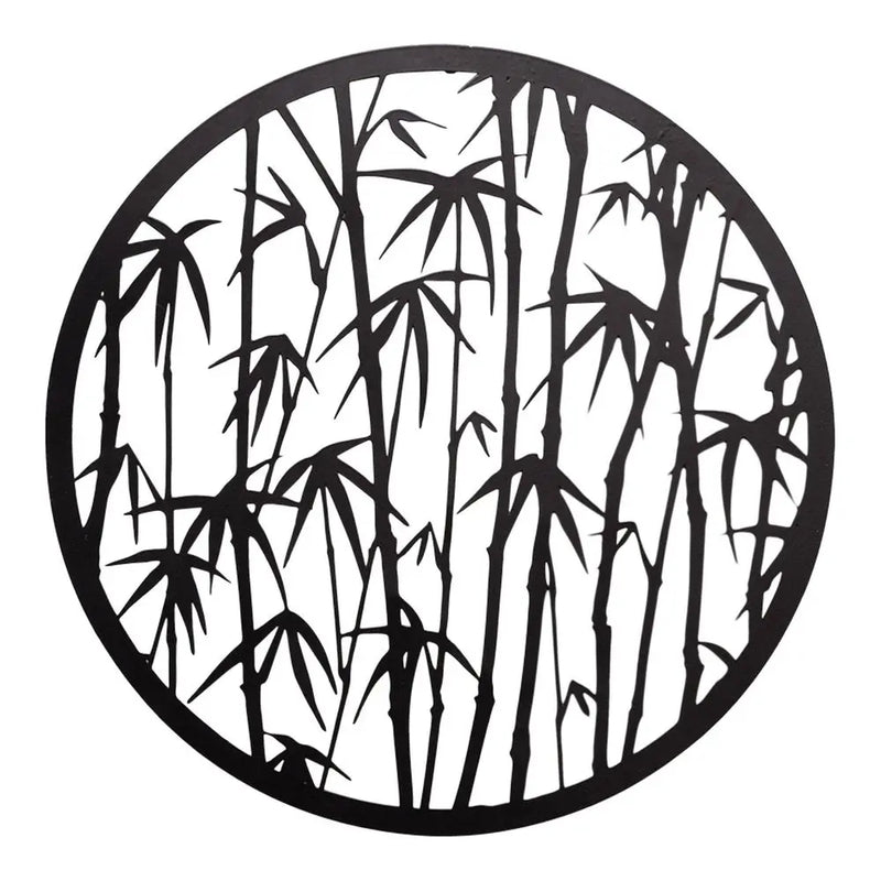 Natural Interiors Black Metal Bamboo Wall Decor gekofaire