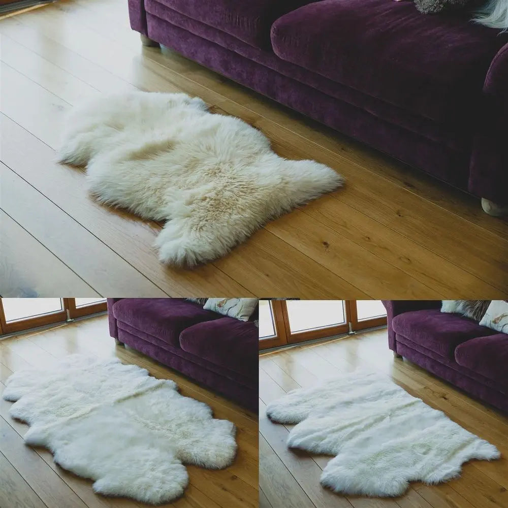 Natural  Sheepskin Rug Single Pelt - Natural Ivory & Cream Colouring Nordvek