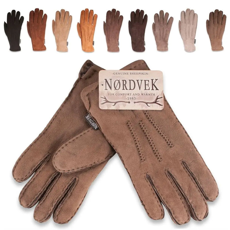 Nordvek Womens Sheepskin Gloves With 3 Point Design - 305-100 Nordvek