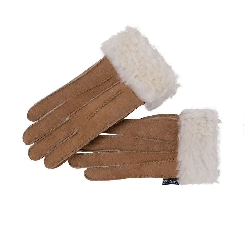 Nordvek Womens Sheepskin Gloves With Fur Cuff - 301-100 Nordvek