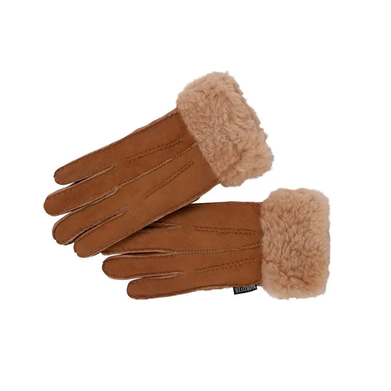 Nordvek Womens Sheepskin Gloves With Fur Cuff - 301-100 Nordvek