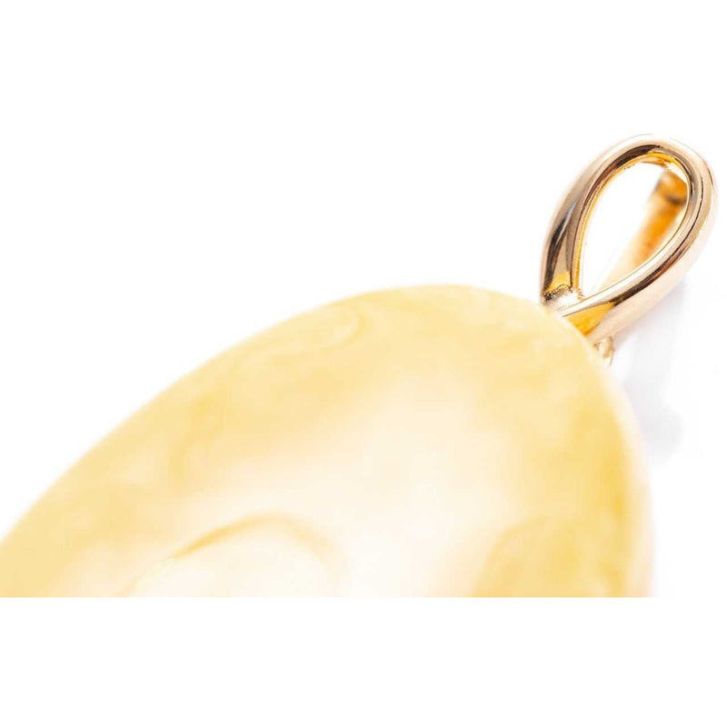 OOAK Large Gold Plated Creamy Amber Pendant Spirit Journeys