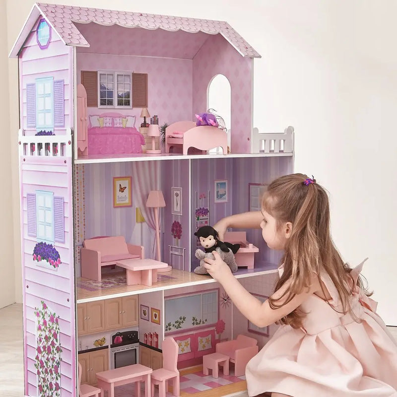 Olivia's Little World Dolls House Wooden Doll House & 13 Accessories KYD-10922A Olivia's Little World