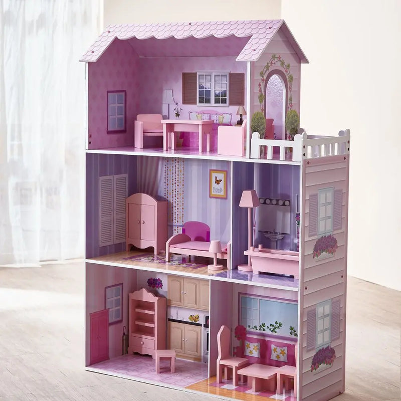 Olivia's Little World Dolls House Wooden Doll House & 13 Accessories KYD-10922A Olivia's Little World