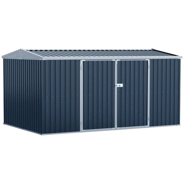 Outdoor Garden Storage Shed Steel Tool Storage Box for Backyard Grey Outsunny Unbranded