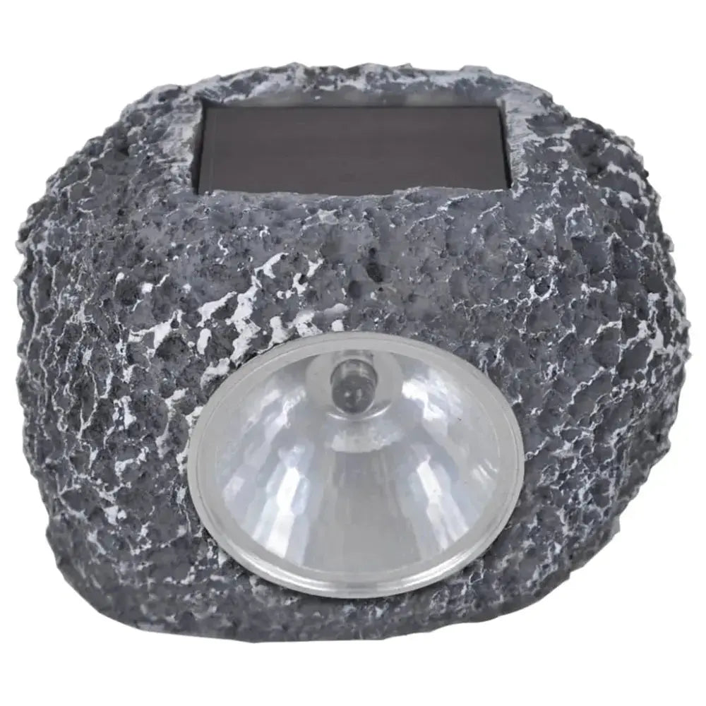 Outdoor Solar Powered LED Spotlight Stone Shape 12 pcs vidaXL